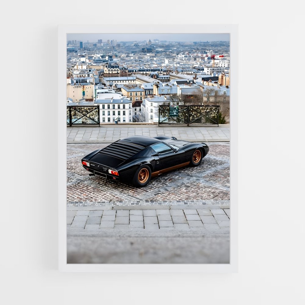 Poster Noir sur Brique – affiche Lamborghini (vue 3)